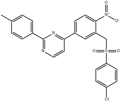 4-(3-([(4-CHLOROPHENYL)SULFONYL]METHYL)-4-NITROPHENYL)-2-(4-METHYLPHENYL)PYRIMIDINE 结构式