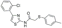 N-[4-(2-CHLOROPHENYL)-1,3-THIAZOL-2-YL]-2-[(4-METHYLPHENYL)SULFANYL]ACETAMIDE 结构式