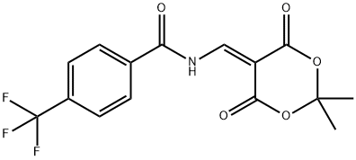 N-[(2,2-DIMETHYL-4,6-DIOXO-1,3-DIOXAN-5-YLIDEN)METHYL]-4-(TRIFLUOROMETHYL)BENZENECARBOXAMIDE 结构式