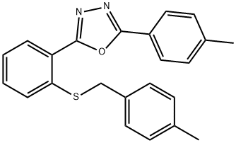 2-(2-[(4-METHYLBENZYL)SULFANYL]PHENYL)-5-(4-METHYLPHENYL)-1,3,4-OXADIAZOLE 结构式