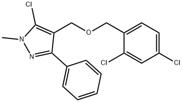 (5-Chloro-1-methyl-3-phenyl-1H-pyrazol-4-yl)methyl 2,4-dichlorobenzyl ether 结构式