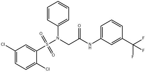 2-([(2,5-Dichlorophenyl)sulfonyl]anilino)-N-[3-(trifluoromethyl)phenyl]acetamide 结构式