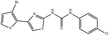 N-[4-(3-BROMO-2-THIENYL)-1,3-THIAZOL-2-YL]-N'-(4-CHLOROPHENYL)UREA 结构式