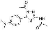N-{4-ACETYL-5-[4-(DIMETHYLAMINO)PHENYL]-4,5-DIHYDRO-1,3,4-THIADIAZOL-2-YL}ACETAMIDE 结构式