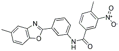 4-METHYL-N-[3-(5-METHYL-BENZOOXAZOL-2-YL)-PHENYL]-3-NITRO-BENZAMIDE 结构式