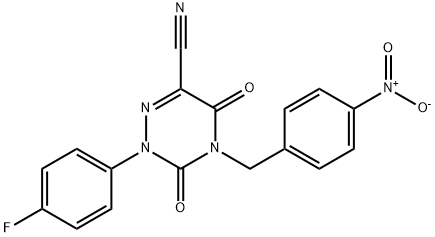 2-(4-FLUOROPHENYL)-4-(4-NITROBENZYL)-3,5-DIOXO-2,3,4,5-TETRAHYDRO-1,2,4-TRIAZINE-6-CARBONITRILE 结构式