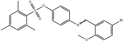 4-([(5-BROMO-2-METHOXYPHENYL)METHYLENE]AMINO)PHENYL 2,4,6-TRIMETHYLBENZENESULFONATE 结构式