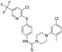 (4-(5-CHLORO-2-METHYLPHENYL)PIPERAZINYL)((4-(3-CHLORO-5-(TRIFLUOROMETHYL)(2-PYRIDYLTHIO))PHENYL)AMINO)METHANE-1-THIONE 结构式