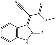 (2Z)-氰基(2-氧代-1,2-二氢-3H-吲哚-3-基亚甲基)乙酸甲酯 结构式