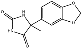 5-(1,3-苯并二氧杂环己烷-5-基)-5-甲基-2,4-咪唑烷二酮 结构式