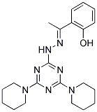 (E)-2-(1-(2-(4,6-DI(PIPERIDIN-1-YL)-1,3,5-TRIAZIN-2-YL)HYDRAZONO)ETHYL)PHENOL 结构式