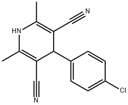 4-(4-CHLOROPHENYL)-2,6-DIMETHYL-1,4-DIHYDRO-3,5-PYRIDINEDICARBONITRILE 结构式