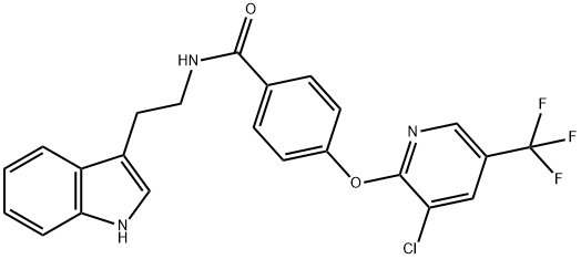 (4-(3-CHLORO-5-(TRIFLUOROMETHYL)(2-PYRIDYLOXY))PHENYL)-N-(2-INDOL-3-YLETHYL)FORMAMIDE 结构式