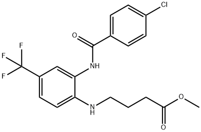 METHYL 4-[2-[(4-CHLOROBENZOYL)AMINO]-4-(TRIFLUOROMETHYL)ANILINO]BUTANOATE 结构式