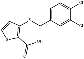 3-((3,4-二氯苄基)硫代)噻吩-2-羧酸 结构式