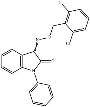 1-PHENYL-1H-INDOLE-2,3-DIONE 3-[O-(2-CHLORO-6-FLUOROBENZYL)OXIME] 结构式