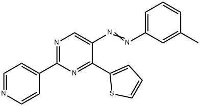 5-[2-(3-METHYLPHENYL)DIAZENYL]-2-(4-PYRIDINYL)-4-(2-THIENYL)PYRIMIDINE 结构式