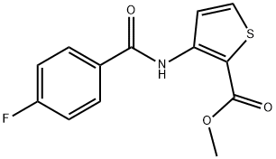 METHYL 3-[(4-FLUOROBENZOYL)AMINO]-2-THIOPHENECARBOXYLATE 结构式