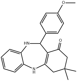 11-(4-METHOXYPHENYL)-3,3-DIMETHYL-2,3,4,5,10,11-HEXAHYDRO-1H-DIBENZO[B,E][1,4]DIAZEPIN-1-ONE 结构式