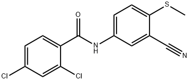 2,4-DICHLORO-N-[3-CYANO-4-(METHYLSULFANYL)PHENYL]BENZENECARBOXAMIDE 结构式
