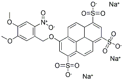 8-((4,5-DIMETHOXY-2-NITROBENZYL)OXY)PYRENE-1,3,6-TRISULFONIC ACID, TRISODIUM SALT 结构式