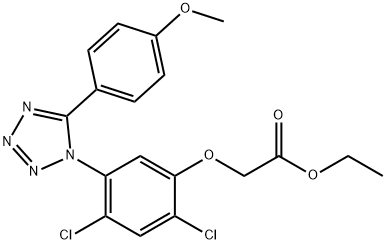 ETHYL 2-(2,4-DICHLORO-5-[5-(4-METHOXYPHENYL)-1H-1,2,3,4-TETRAAZOL-1-YL]PHENOXY)ACETATE 结构式