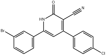 6-(3-BROMOPHENYL)-4-(4-CHLOROPHENYL)-2-HYDROXYNICOTINONITRILE 结构式