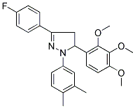 1-(3,4-DIMETHYLPHENYL)-3-(4-FLUOROPHENYL)-5-(2,3,4-TRIMETHOXYPHENYL)-4,5-DIHYDRO-1H-PYRAZOLE 结构式