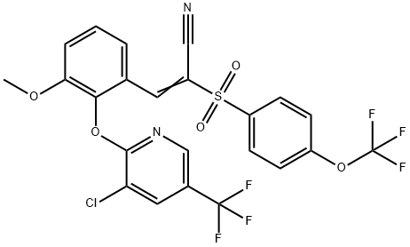 3-(2-(3-CHLORO-5-(TRIFLUOROMETHYL)(2-PYRIDYL)OXY)-3-METHOXYPHENYL)-2-((4-(TRIFLUOROMETHOXY)PHENYL)SULFONYL)PROP-2-ENENITRILE 结构式