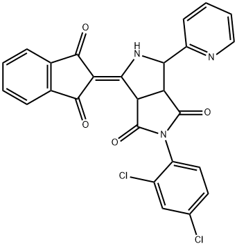 2-(2,4-DICHLOROPHENYL)-4-(1,3-DIOXO-1,3-DIHYDRO-2H-INDEN-2-YLIDEN)-6-(2-PYRIDINYL)TETRAHYDROPYRROLO[3,4-C]PYRROLE-1,3(2H,3AH)-DIONE 结构式