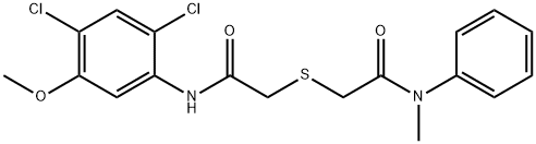 2-([2-(2,4-DICHLORO-5-METHOXYANILINO)-2-OXOETHYL]SULFANYL)-N-METHYL-N-PHENYLACETAMIDE 结构式