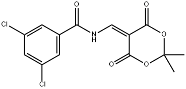 3,5-DICHLORO-N-[(2,2-DIMETHYL-4,6-DIOXO-1,3-DIOXAN-5-YLIDEN)METHYL]BENZENECARBOXAMIDE 结构式