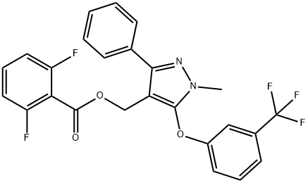 (1-METHYL-3-PHENYL-5-[3-(TRIFLUOROMETHYL)PHENOXY]-1H-PYRAZOL-4-YL)METHYL 2,6-DIFLUOROBENZENECARBOXYLATE 结构式