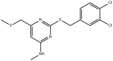 2-((3,4-二氯苄基)硫基)-N-甲基-6-((甲硫基)甲基)嘧啶-4-胺 结构式