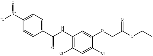 ETHYL 2-(2,4-DICHLORO-5-[(4-NITROBENZOYL)AMINO]PHENOXY)ACETATE 结构式