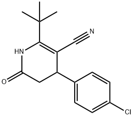 2-(TERT-BUTYL)-4-(4-CHLOROPHENYL)-6-OXO-1,4,5,6-TETRAHYDRO-3-PYRIDINECARBONITRILE 结构式