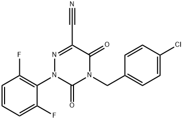 4-(4-CHLOROBENZYL)-2-(2,6-DIFLUOROPHENYL)-3,5-DIOXO-2,3,4,5-TETRAHYDRO-1,2,4-TRIAZINE-6-CARBONITRILE 结构式