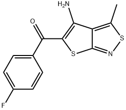 (4-AMINO-3-METHYLTHIENO[2,3-C]ISOTHIAZOL-5-YL)(4-FLUOROPHENYL)METHANONE 结构式