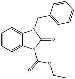 3-BENZYL-2-OXO-2,3-DIHYDRO-BENZOIMIDAZOLE-1-CARBOXYLIC ACID ETHYL ESTER 结构式