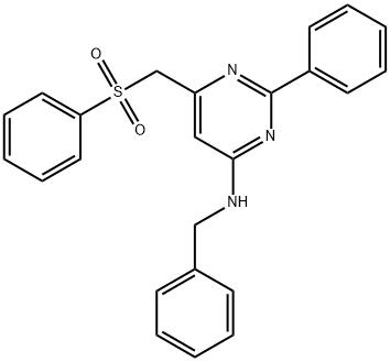 N-BENZYL-2-PHENYL-6-[(PHENYLSULFONYL)METHYL]-4-PYRIMIDINAMINE 结构式