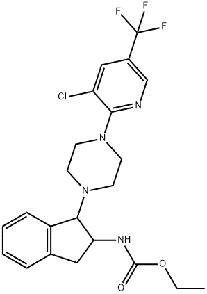 ETHYL N-(1-(4-[3-CHLORO-5-(TRIFLUOROMETHYL)-2-PYRIDINYL]PIPERAZINO)-2,3-DIHYDRO-1H-INDEN-2-YL)CARBAMATE 结构式