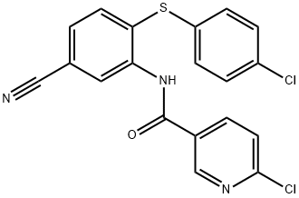 6-Chloro-N-(2-[(4-chlorophenyl)sulfanyl]-5-cyanophenyl)nicotinamide 结构式