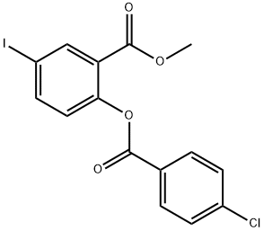 METHYL 2-[(4-CHLOROBENZOYL)OXY]-5-IODOBENZENECARBOXYLATE 结构式