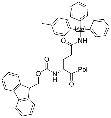 FMOC-D-GLN(MTT)-P-ALKOXYBENZYL ALCOHOL RESIN 结构式