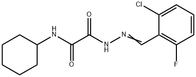 2-[2-(2-Chloro-6-fluorobenzylidene)hydrazino]-N-cyclohexyl-2-oxoacetamide 结构式