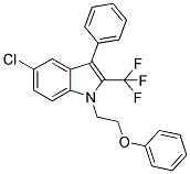 2-[5-CHLORO-3-PHENYL-2-(TRIFLUOROMETHYL)-1H-INDOL-1-YL]ETHYL PHENYL ETHER 结构式