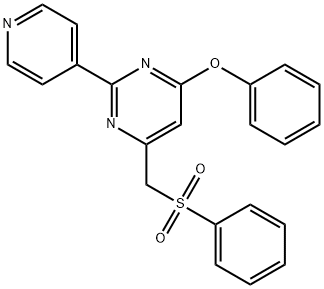 4-PHENOXY-6-[(PHENYLSULFONYL)METHYL]-2-(4-PYRIDINYL)PYRIMIDINE 结构式