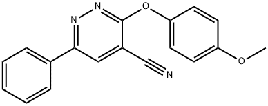 3-(4-甲氧基苯氧基)-6-苯基哒嗪-4-甲腈 结构式