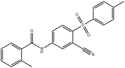 N-(3-CYANO-4-[(4-METHYLPHENYL)SULFONYL]PHENYL)-2-METHYLBENZENECARBOXAMIDE 结构式