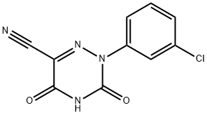 2-(3-CHLOROPHENYL)-3,5-DIOXO-2,3,4,5-TETRAHYDRO-1,2,4-TRIAZINE-6-CARBONITRILE 结构式